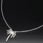 Stylische Palmen-Kette mit 62 leuchtenden Zirkonia-Steinen, 0,31 ct – 925 Sterling Silber poliert und rhodiniert - Länge verstellbar 45-50 cm