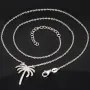 Stylische Palmen-Kette mit 62 leuchtenden Zirkonia-Steinen, 0,31 ct – 925 Sterling Silber poliert und rhodiniert - Länge verstellbar 45-50 cm