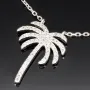 Stylische Palmen-Kette mit 62 leuchtenden Zirkonia-Steinen, 0,31 ct – 925 Sterling Silber poliert und rhodiniert - Länge verstellbar 45-50 cm