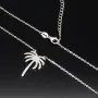 Stylische Palmen-Kette mit 62 leuchtenden Zirkonia-Steinen, 0,31 ct – 925 Sterling Silber poliert und rhodiniert - Länge verstellbar 45-50 cm