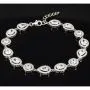 Hochwertige, verarbeitetes Zirkonia Armband – 11,35 ct | Schliffmix | 925 Silber rhodiniert und poliert - Länge anpassbar: ca. 19,5 - 22,5 cm