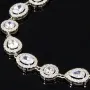 Hochwertige, verarbeitetes Zirkonia Armband – 11,35 ct | Schliffmix | 925 Silber rhodiniert und poliert - Länge anpassbar: ca. 19,5 - 22,5 cm