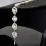 Hochwertige, verarbeitetes Zirkonia Armband – 11,35 ct | Schliffmix | 925 Silber rhodiniert und poliert - Länge anpassbar: ca. 19,5 - 22,5 cm