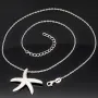 Maritime Seestern-Kette mit vielen kleinen, funkelnden Zirkonia-Steinen (Diamatimitate, Brillantschliff) aus 925 Sterling Silber poliert und rhodiniert - Länge verstellbar 45-50 cm