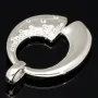 Glänzender Anhänger aus 925er Sterling Silber, rhodiniert und poliert, besetzt mit kleinen funkelnden Zirkonia-Steinen (Diamantimitate im Brillantschliff)