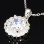 Feines Schmuckset aus 925er Sterlingsilber mit funkelndem Zirkonia im Brillantschliff (Diamantimitat) in Krappen gefasst