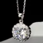 Feines Schmuckset aus 925er Sterlingsilber mit funkelndem Zirkonia im Brillantschliff (Diamantimitat) in Krappen gefasst