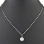 Edles Schmuckset aus glänzendem 925 Sterling Silber, bestehend aus einer feinen Ankerkette und einem Anhänger, bestückt mit vielen kleinen und einem hochkarätigen Zirkonia (Diamantimitat)