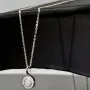 Edles Schmuckset aus glänzendem 925 Sterling Silber, bestehend aus einer feinen Ankerkette und einem Anhänger, bestückt mit vielen kleinen und einem hochkarätigen Zirkonia (Diamantimitat)