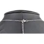 Edles Schmuckset aus glänzendem 925 Sterling Silber, bestehend aus einer feinen Ankerkette und einem Anhänger, bestückt mit vielen kleinen und einem hochkarätigen Zirkonia (Diamantimitat)