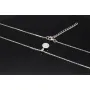 Edles Schmuckset aus glänzendem 925 Sterling Silber, bestehend aus einer feinen Ankerkette und einem Anhänger, bestückt mit vielen kleinen und einem hochkarätigen Zirkonia (Diamantimitat)