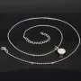 Edles Schmuckset aus glänzendem 925 Sterling Silber, bestehend aus einer feinen Ankerkette und einem Anhänger, bestückt mit vielen kleinen und einem hochkarätigen Zirkonia (Diamantimitat)
