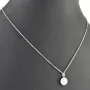 Edles Schmuckset aus glänzendem 925 Sterling Silber, bestehend aus einer feinen Ankerkette und einem Anhänger, bestückt mit vielen kleinen und einem hochkarätigen Zirkonia (Diamantimitat)