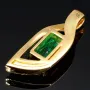 Außergewöhnlicher Smaragdanhänger in 18K / 750 Gold mit einem beeindruckenden kolumbianischen Smaragd von ca. 1 ct und 5 Diamanten (gesamt ca. 0,12 ct.)