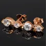 Ohrstecker mit stylischem Design aus rosévergoldetem 925er Sterlingsilber mit strahlendem Zirkonia (Diamantimitat, Brillantschliff)