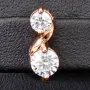 Ohrstecker mit stylischem Design aus rosévergoldetem 925er Sterlingsilber mit strahlendem Zirkonia (Diamantimitat, Brillantschliff)