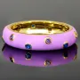 Zirkonia-Ring – 0,24 ct Brillantschliff, Silber vergoldet, Silberring in Multicolor (Diamant-Imitation) ca. RG 57