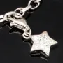 Verspieltes rhodiniertes Silberarmband mit abnehmbarem Sterneinhänger und 11 funkelnden Zirkonia (Diamantimitationen ca. 0,11 ct) im Brillantschliff - ca. 19cm - 925 Sterling Silber