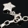 Verspieltes rhodiniertes Silberarmband mit abnehmbarem Sterneinhänger und 11 funkelnden Zirkonia (Diamantimitationen ca. 0,11 ct) im Brillantschliff - ca. 19cm - 925 Sterling Silber