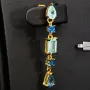 Edle Ohrhänger - Silberohrringe aus 925 Sterling Silber mit funkelnden Zirkoniasteinen (Diamantimitationen ) ca. 3,12ct Schliffmix, multicolor - edel vergoldet
