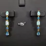 Edle Ohrhänger - Silberohrringe aus 925 Sterling Silber mit funkelnden Zirkoniasteinen (Diamantimitationen ) ca. 3,12ct Schliffmix, multicolor - edel vergoldet