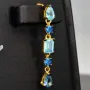 Edle Ohrhänger - Silberohrringe aus 925 Sterling Silber mit funkelnden Zirkoniasteinen (Diamantimitationen ) ca. 3,12ct Schliffmix, multicolor - edel vergoldet