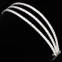 Dreireihiges Zirkonia-Armband / Zugarmband (Diamantimitationen, Brillantschliff) aus 925er Sterling Silber – filigran, funkelnd & längenverstellbar (ca. 16–21 cm) - mit ca. 140 fein eingearbeiteten Zirkoniasteinen (Diamantimitationen, Brillantschliff)