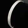 Dreireihiges Zirkonia-Armband / Zugarmband (Diamantimitationen, Brillantschliff) aus 925er Sterling Silber – filigran, funkelnd & längenverstellbar (ca. 16–21 cm) - mit ca. 140 fein eingearbeiteten Zirkoniasteinen (Diamantimitationen, Brillantschliff)