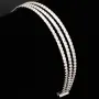 Dreireihiges Zirkonia-Armband / Zugarmband (Diamantimitationen, Brillantschliff) aus 925er Sterling Silber – filigran, funkelnd & längenverstellbar (ca. 16–21 cm) - mit ca. 140 fein eingearbeiteten Zirkoniasteinen (Diamantimitationen, Brillantschliff)
