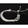 Dreireihiges Zirkonia-Armband / Zugarmband (Diamantimitationen, Brillantschliff) aus 925er Sterling Silber – filigran, funkelnd & längenverstellbar (ca. 16–21 cm) - mit ca. 140 fein eingearbeiteten Zirkoniasteinen (Diamantimitationen, Brillantschliff)