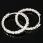 Mini Creolen / Ohrringe aus 925 Sterling Silber, rhodiniert und poliert veredelt mit leuchtenden Zirkonia-Steinen (Diamantimitationen) im Brillantschliff