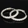 Mini Creolen / Ohrringe aus 925 Sterling Silber, rhodiniert und poliert veredelt mit leuchtenden Zirkonia-Steinen (Diamantimitationen) im Brillantschliff