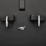 Mini Creolen / Ohrringe aus 925 Sterling Silber, rhodiniert und poliert veredelt mit leuchtenden Zirkonia-Steinen (Diamantimitationen) im Brillantschliff
