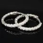 Mini Creolen / Ohrringe aus 925 Sterling Silber, rhodiniert und poliert veredelt mit leuchtenden Zirkonia-Steinen (Diamantimitationen) im Brillantschliff