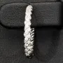 Mini Creolen / Ohrringe aus 925 Sterling Silber, rhodiniert und poliert veredelt mit leuchtenden Zirkonia-Steinen (Diamantimitationen) im Brillantschliff