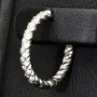 Mini Creolen / Ohrringe aus 925 Sterling Silber, rhodiniert und poliert veredelt mit leuchtenden Zirkonia-Steinen (Diamantimitationen) im Brillantschliff