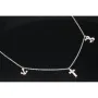 Stilvolle Halskette aus rhodiniertem 925er Silber mit eingearbeiteten Charms (Kreuz, Schleife und Anker) mit Zirkoniasteinen besetzt (Diamantimitationen), ca. 42-45 länge verstellbar