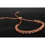 Rosévergoldetes Armband für Damen aus 925er Silber mit Zirkonia im Ovalschliff - Armband längenverstellbar in ca. 16-24 cm
