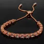 Rosévergoldetes Armband für Damen aus 925er Silber mit Zirkonia im Ovalschliff - Armband längenverstellbar in ca. 16-24 cm
