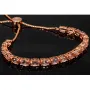 Rosévergoldetes Armband für Damen aus 925er Silber mit Zirkonia im Ovalschliff - Armband längenverstellbar in ca. 16-24 cm