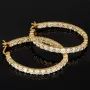 Vergoldete Creolen / Ohrringe aus 925 Sterling Silber mit 58 Zirkonia im Brillantschliff (Diamantimitationen)