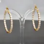 Vergoldete Creolen / Ohrringe aus 925 Sterling Silber mit 58 Zirkonia im Brillantschliff (Diamantimitationen)