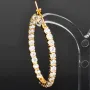 Vergoldete Creolen / Ohrringe aus 925 Sterling Silber mit 58 Zirkonia im Brillantschliff (Diamantimitationen)