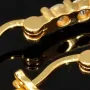 Vergoldete Creolen / Ohrringe aus 925 Sterling Silber mit 58 Zirkonia im Brillantschliff (Diamantimitationen)