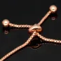 Exquisites 925er Silberarmband, rosévergoldet für Damen mit Zirkoniabesatz im Baguette- und Diamantschliff – Armband längenverstellbar von ca. 16-24 cm