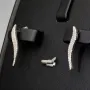 Edle Silberohrringe - Ohrhänger aus 925 Sterling Silber, rhodiniert und poliert, mit funkelnden Zirkoniasteinen (Diamantimitationen )