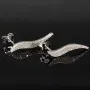 Edle Silberohrringe - Ohrhänger aus 925 Sterling Silber, rhodiniert und poliert, mit funkelnden Zirkoniasteinen (Diamantimitationen )