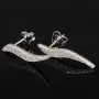 Edle Silberohrringe - Ohrhänger aus 925 Sterling Silber, rhodiniert und poliert, mit funkelnden Zirkoniasteinen (Diamantimitationen )