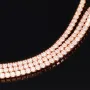 Dreireihiges Zirkonia-Armband / Zugarmband aus rosévergoldetem 925er Sterlingsilber – filigran, funkelnd & längenverstellbar (ca. 16–22 cm) - mit ca. 280 fein eingearbeiteten Zirkoniasteinen (Diamantimitationen, Brillantschliff)
