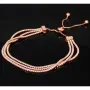 Dreireihiges Zirkonia-Armband / Zugarmband aus rosévergoldetem 925er Sterlingsilber – filigran, funkelnd & längenverstellbar (ca. 16–22 cm) - mit ca. 280 fein eingearbeiteten Zirkoniasteinen (Diamantimitationen, Brillantschliff)